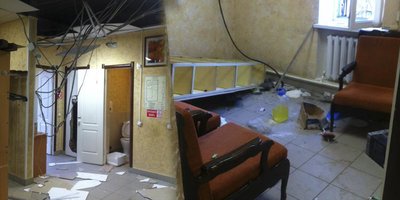 Photo : pogrom dans le bâtiment des Témoins de Jéhovah à Ijevsk, mai 2017
