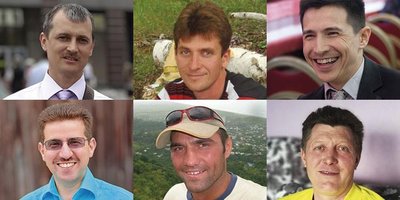 照片中，从左到右，从上到下：康斯坦丁·巴热诺夫、阿列克谢·布登丘克、费利克斯·马哈马迪耶夫、阿列克谢·米列茨基、罗曼·格里达索夫、根纳季·杰尔曼