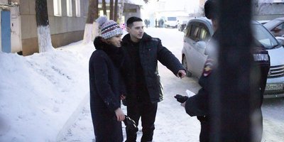 펠릭스 마함마디예프와 그의 아내. Orenburg, 2020년 12월 31일