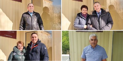 На фото: Денис Пересунько, Валерий и Марина Рогозины, Сергей и Анна Мельник, Игорь Егозарян